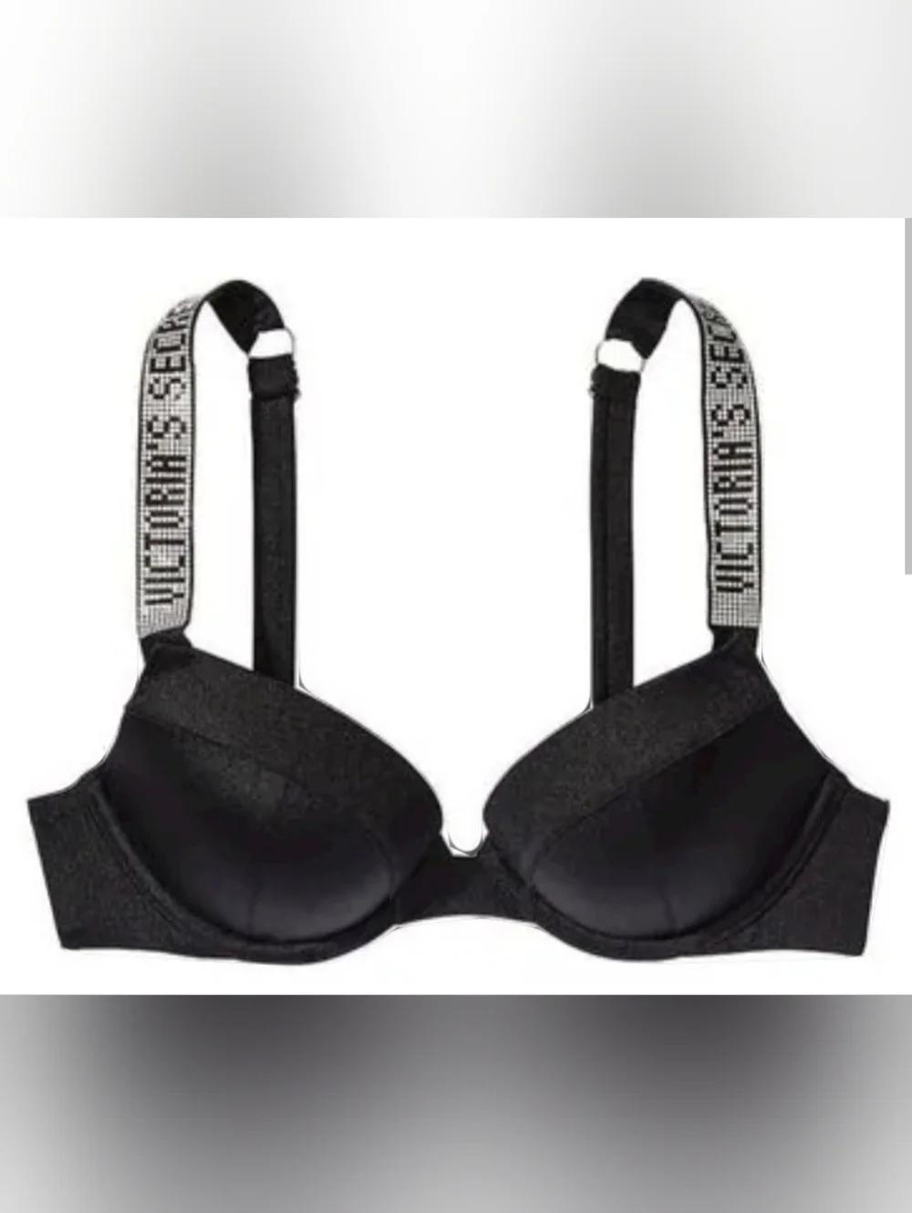 38D3 40D VS Swim Shine Strap Sexy Tee Bikini Top Black